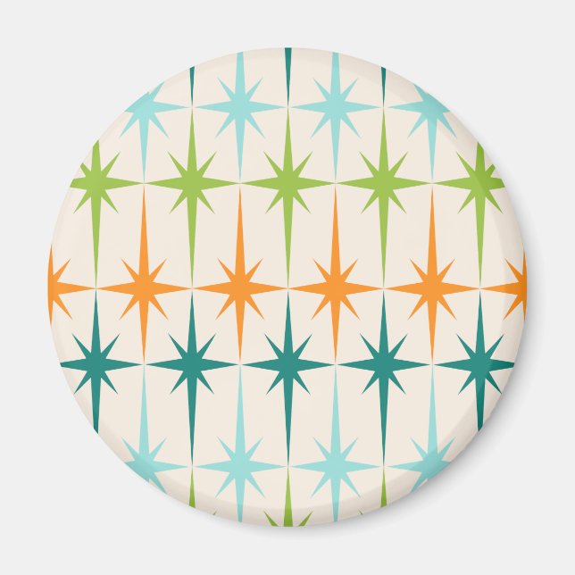 Vintage Geometric Starbursts Magnet (Front)