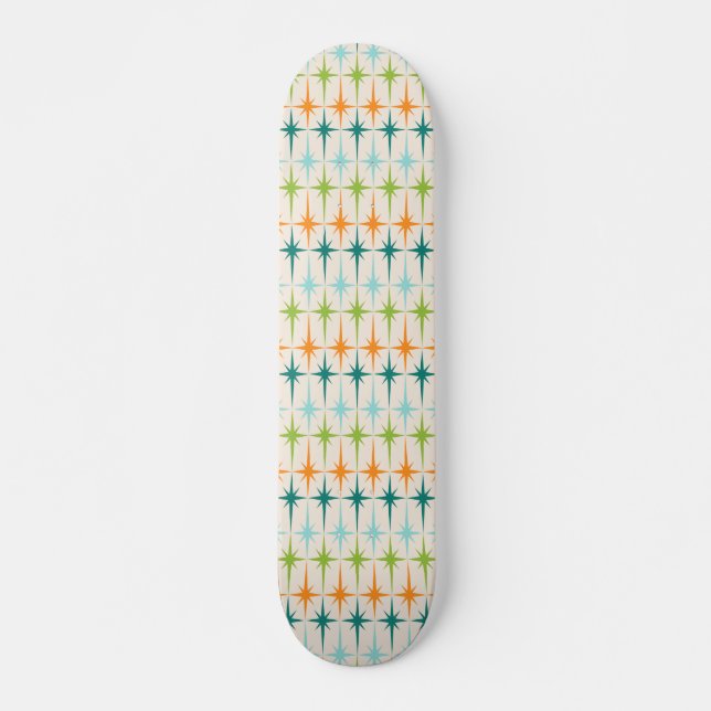 Vintage Geometric Starbursts Skateboard (Front)