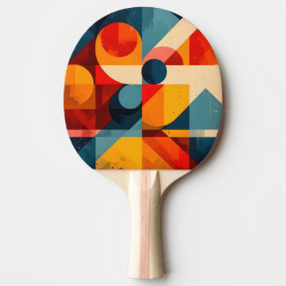 Vintage Geometric Symphony Ping Pong Paddle