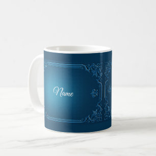 Vintage Geometric Teal Turquoise Wedding Party Coffee Mug
