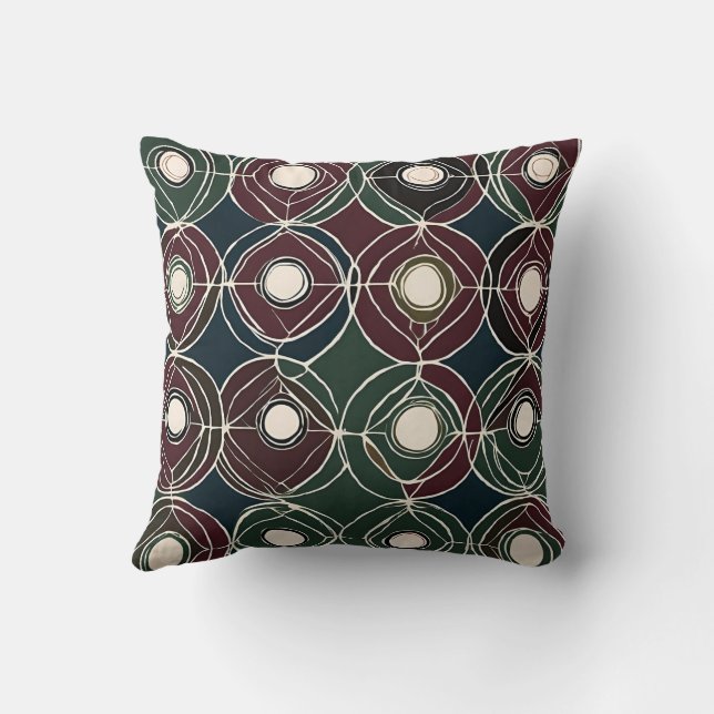 Vintage Geometric Throw Pattern Throw Pillow (Back)
