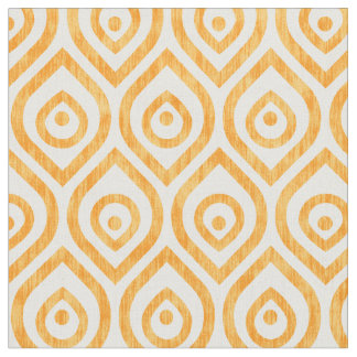 Vintage geometric yellow ogee pattern fabric