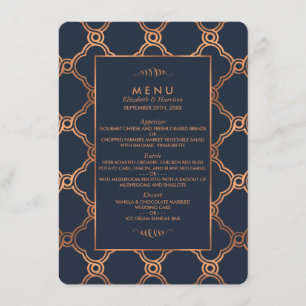 Vintage Géométrique Art Déco Gatsby Mariage Menu