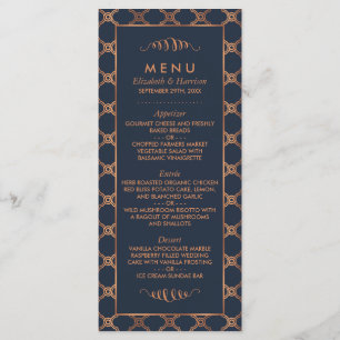 Vintage Géométrique Art Déco Gatsby Mariage Menu