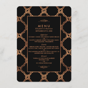 Vintage Géométrique Art Déco Gatsby Mariage Menu
