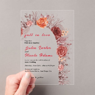 Vintage Geometry Intricate Classical Motif Wedding Acrylic Invitations