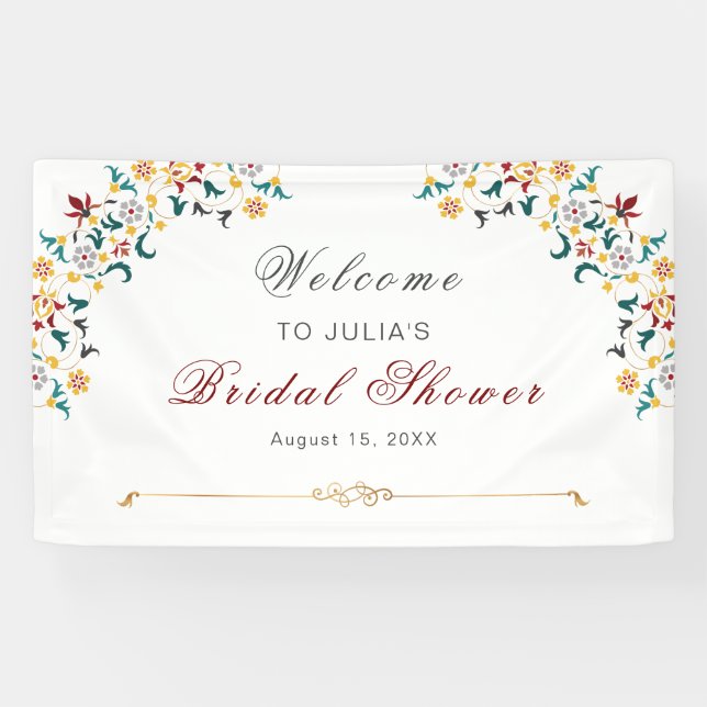 Vintage Geometry Intricate Classical Motif Wedding Banner (Horizontal)