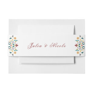 Vintage Geometry Intricate Classical Motif Wedding Invitation Belly Band