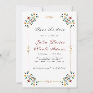 Vintage Geometry Intricate Classical Motif Wedding Save The Date