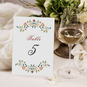 Vintage Geometry Intricate Classical Motif Wedding Table Number