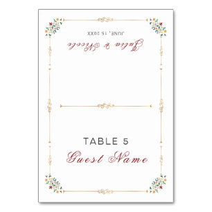 Vintage Geometry Intricate Classical Motif Wedding Table Number