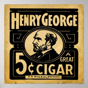 Vintage George Henry 5 Cent Cigar Print