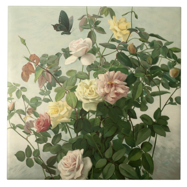 Vintage George Lambdin June Morning Tile (Front)