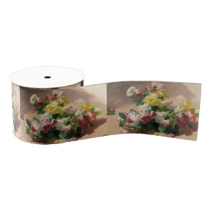 Vintage Georges Jeannin Roses Grosgrain Ribbon