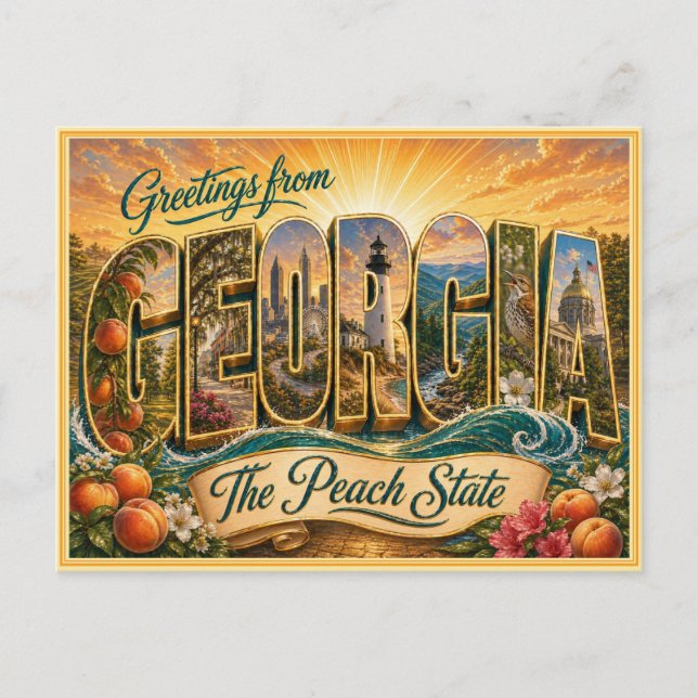 Vintage Georgia Greeting From Postcard (Front)