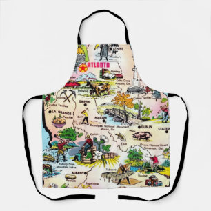 Vintage Georgia Map Apron