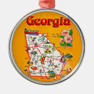 Vintage Georgia Map Ornament