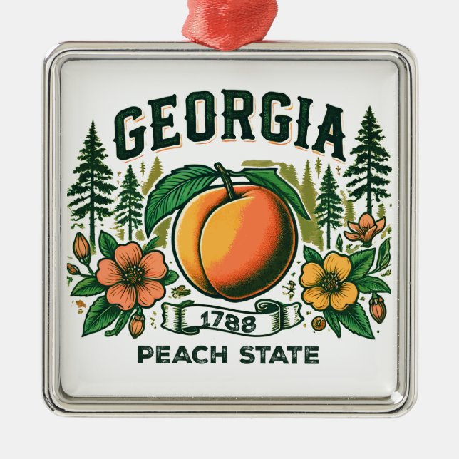 Vintage Georgia Metal Ornament (Front)