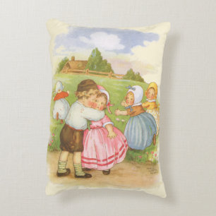 Vintage Georgie Porgie Mother Goose Nursery Rhymes Decorative Pillow