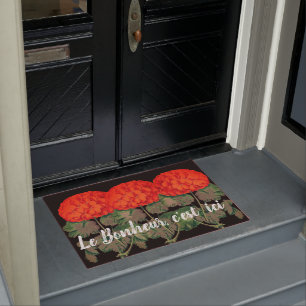 Vintage Geranium Trio  - French Happiness Doormat