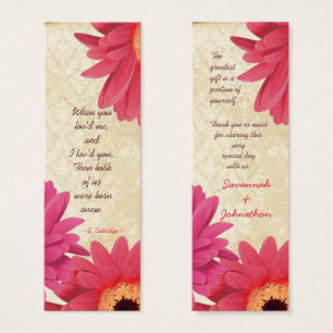 Vintage Gerber Coral Damask Fuchsia Wedding Tags