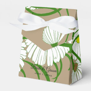 Vintage Gerber Daisy Flowers Wedding Favor Box