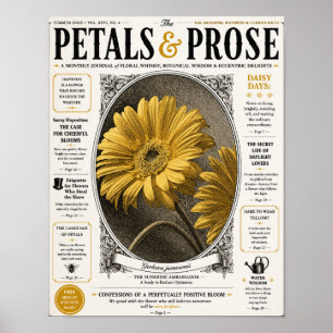 Vintage Gerber Daisy Magazine Cover Wall Art