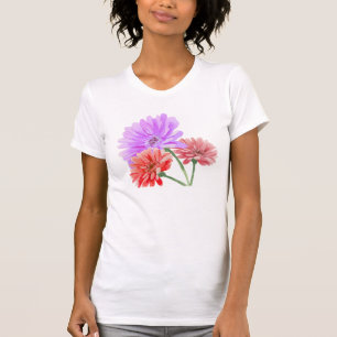 Vintage Gerbera Daisy Bloom Floral Crop Top