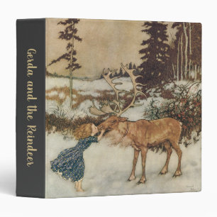 Vintage Gerda and the Reindeer by Edmund Dulac Binder