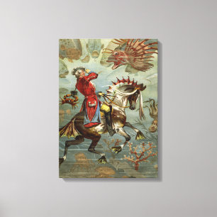 Vintage German Baron Munchausen Adventures Canvas Print