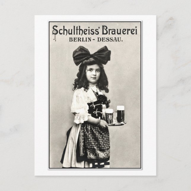 Vintage German Berlin beer brewery photo ad Postcard (Front)