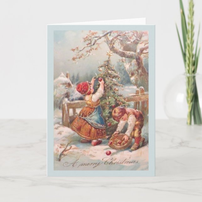 Vintage German Children Christmas Card (Front)