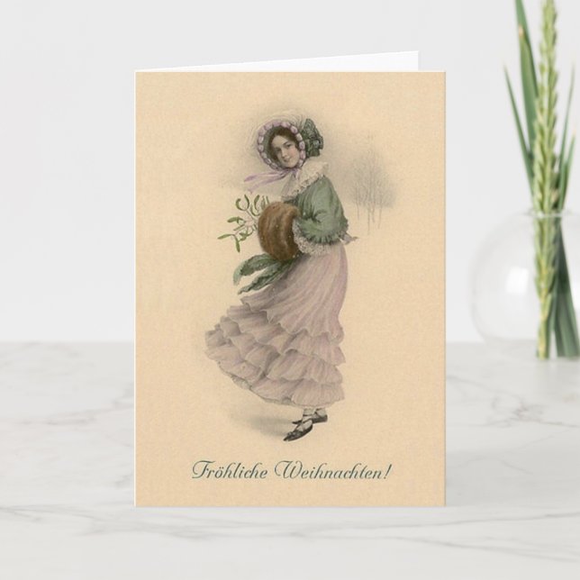 Vintage German Christmas Greeting Card (Front)