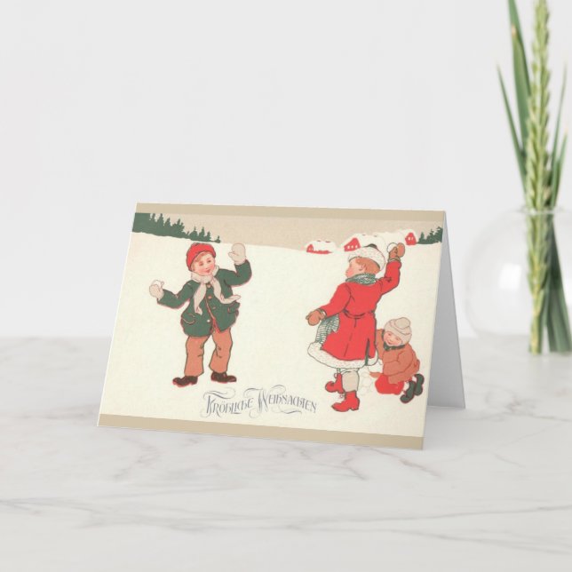 Vintage German Christmas Greeting Card (Front)