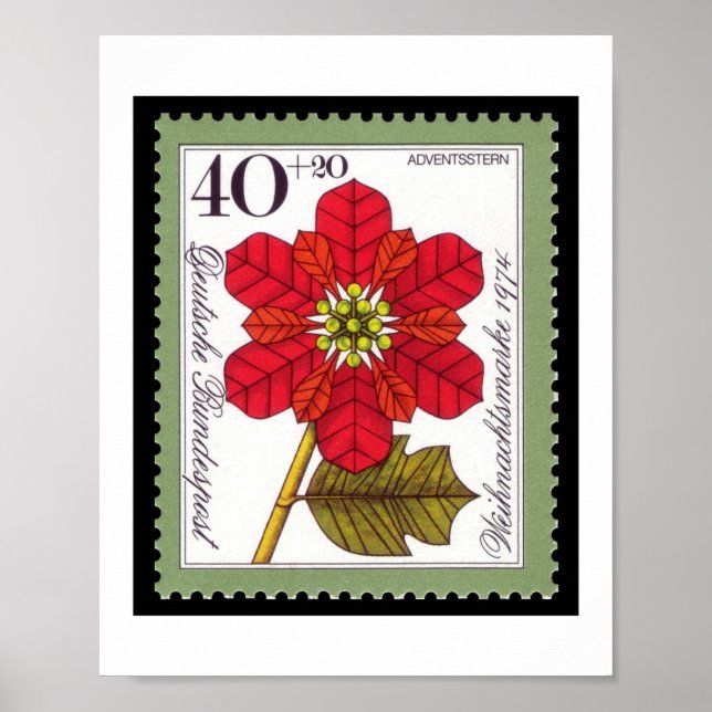 Vintage German Christmas Stamp Poster (Front)