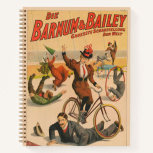 Vintage German Circus Poster Of Performers, 1900. Notebook