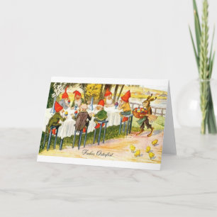 Vintage German Dwarf Easter Card