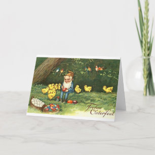 Vintage German Dwarf Easter Card