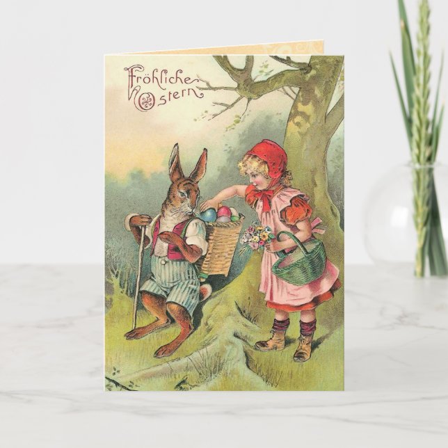 Vintage German Easter Bunny Card (Front)