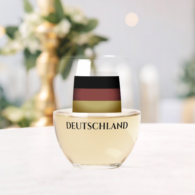 Vintage German flag custom stemless wine glass (Insitu (Wedding))