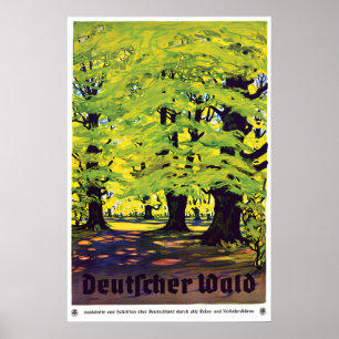 Vintage German Forest Travel Poster Deutscher Wald