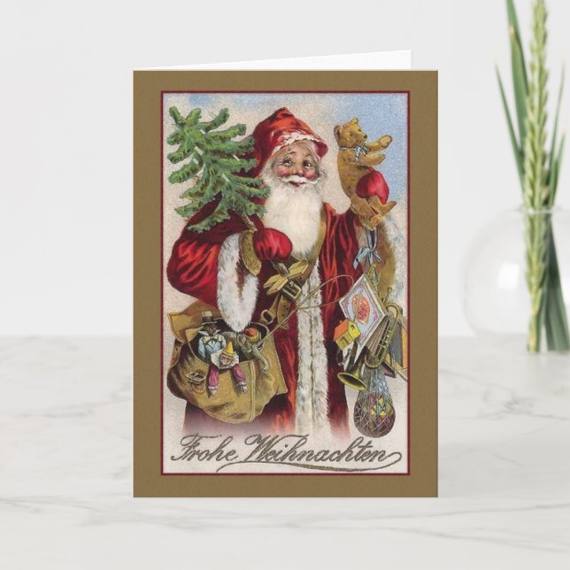 Vintage German Frohe Christmas Card (Front)