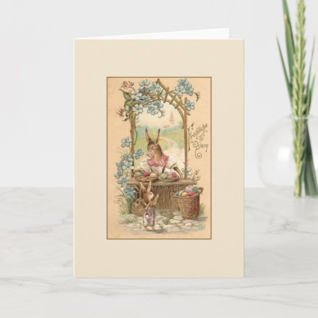Vintage German Fröhliche Ostern Easter Card (Front)