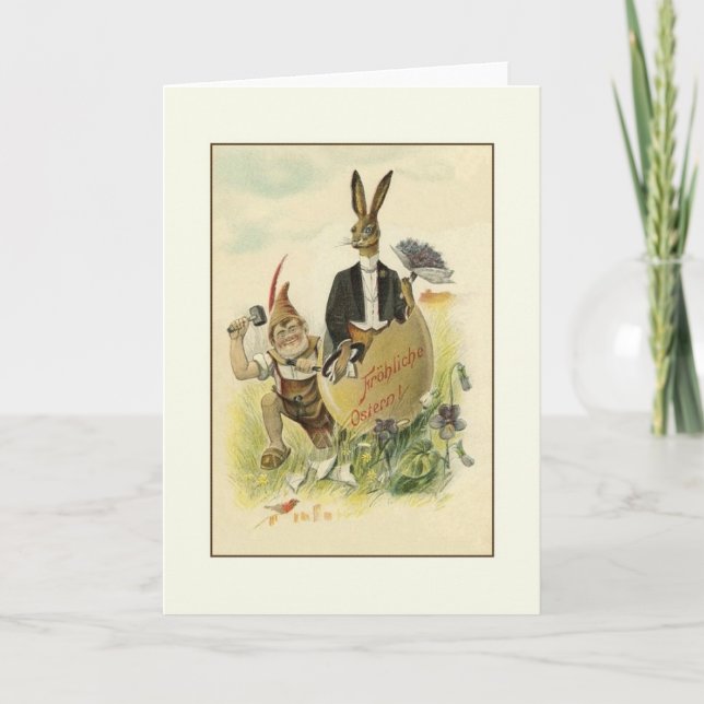 Vintage German Fröhliche Ostern Easter Card (Front)