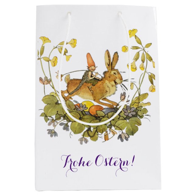 Vintage German Happy Easter     Medium Gift Bag (Front)