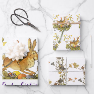 Vintage German Happy Easter     Wrapping Paper Sheet