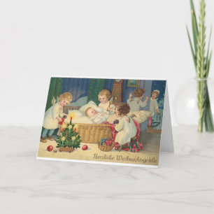 Vintage German Herzliche Weihnachtsgrüße Card