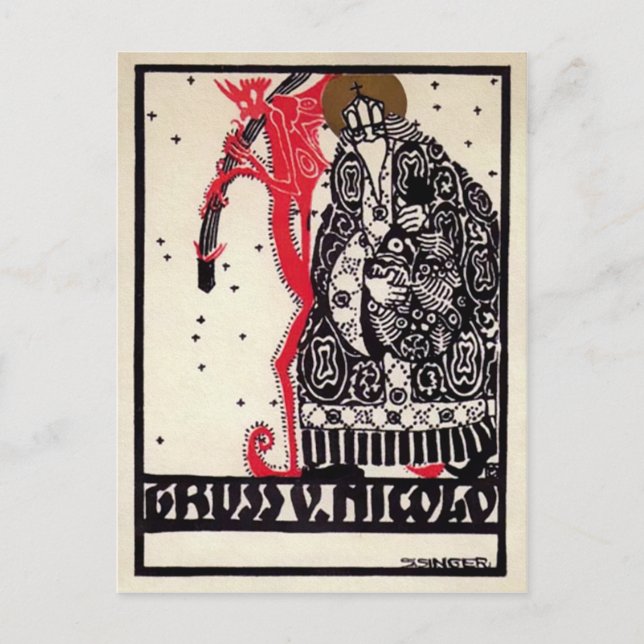 Vintage German Krampus Postcard (Front)