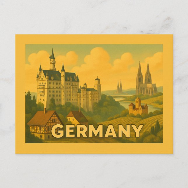 Vintage German Landmarks Postcard (Front)