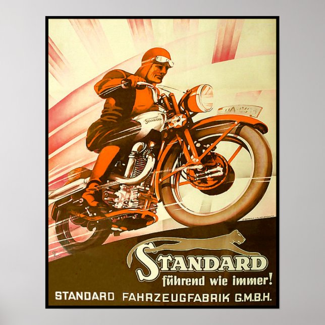 Vintage German Motorcycle Advertisement Poster (Front)